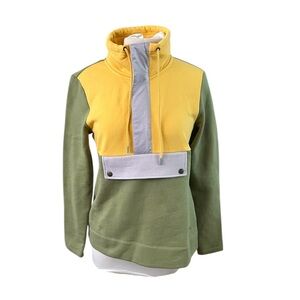 L.L.Bean Signature Organic Sweatshirt Anorak Colorblock - XS